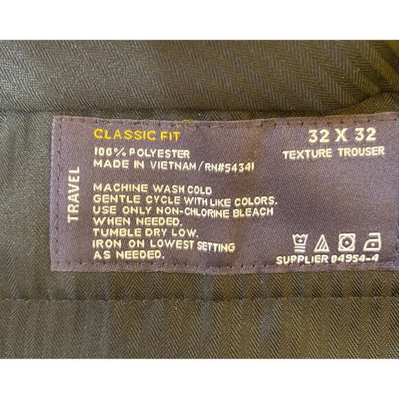 Stafford Mens Classic Fit 32x32 Black Texture Trousers 100% Polyester - Picture 4 of 4